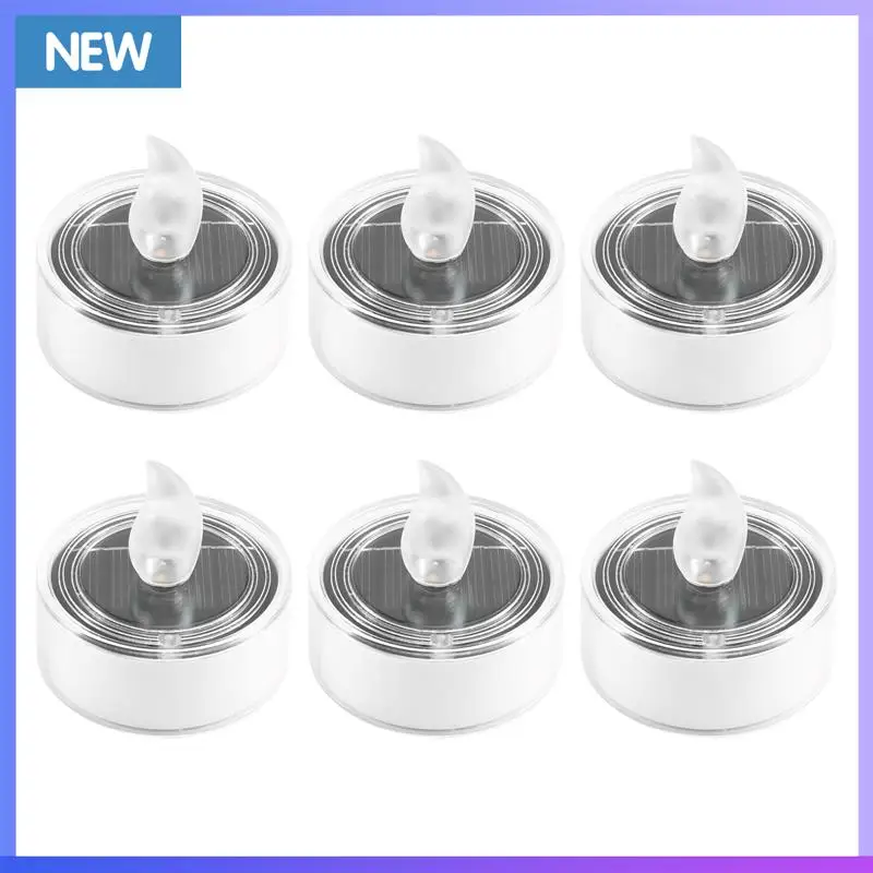 

6PCS Solar Candle Waterproof Flameless Light Get-Together Candle Light Garden Patio Candle Decorative Light