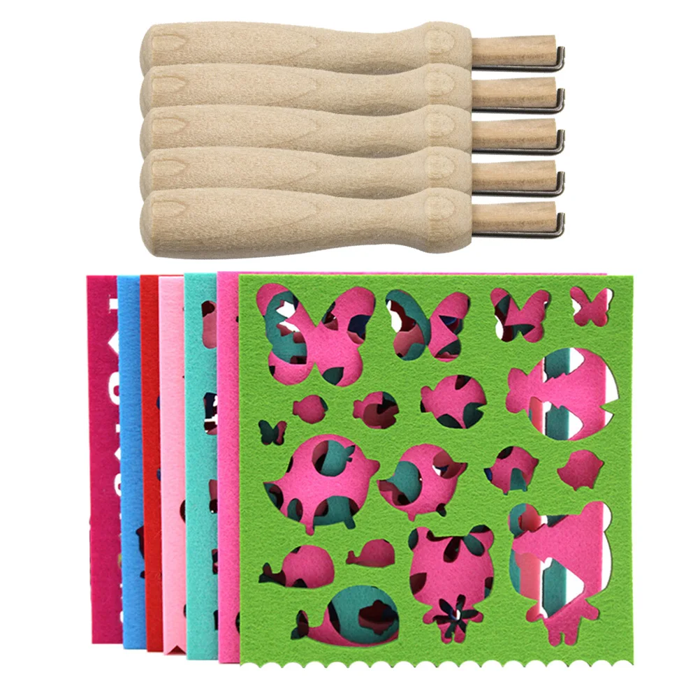 

1 set Wool Felt Mold Needle Kit for Beginner Punch Craft Supplies Woolen Felting Metal Set Felt Craft Tool Kit Safe Materials