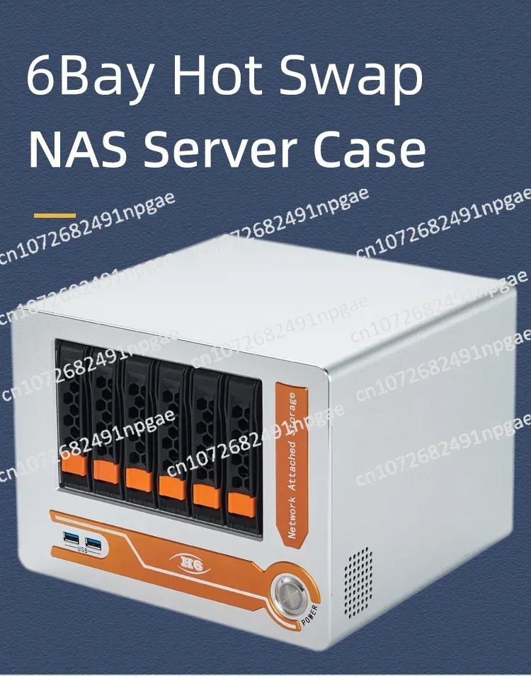 4 Bays Server Chassis Aluminum Alloy Full Tower Stock Server ATX Nas Case with a Fan for Heat-dissipation