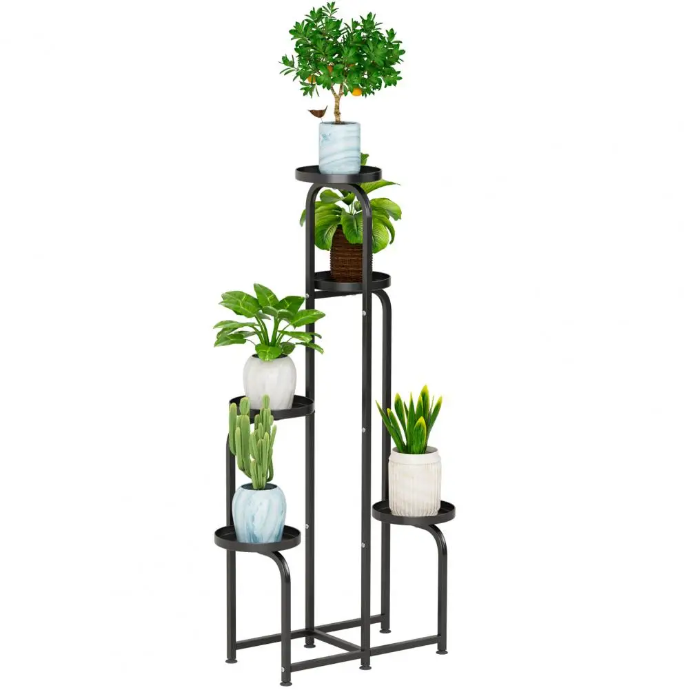 Heavy Duty 5-Tier Metal Plant Stand Flower Display For Patio Balcony Garden Outdoor Indoor Vertical Shelf