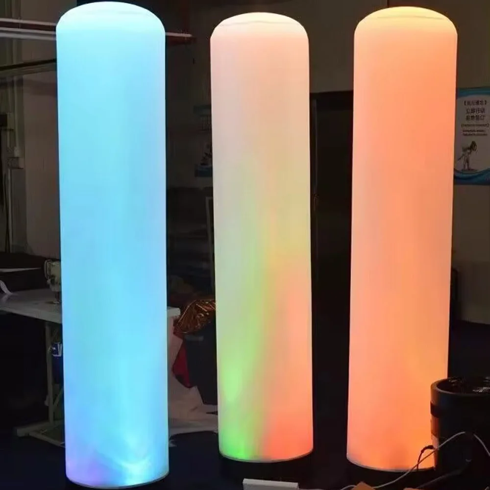 Colonna gonfiabile portatile all'aperto colonna d'aria a cono gonfiabile a Led con soffiatore di Base cilindrici colorati per la decorazione del partito