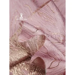 Marbled Gold Thread Shimmer Jacquard Fabric Three-dimensional Texture Oil Painting, Gilt Brocade Costume Designer Fabric