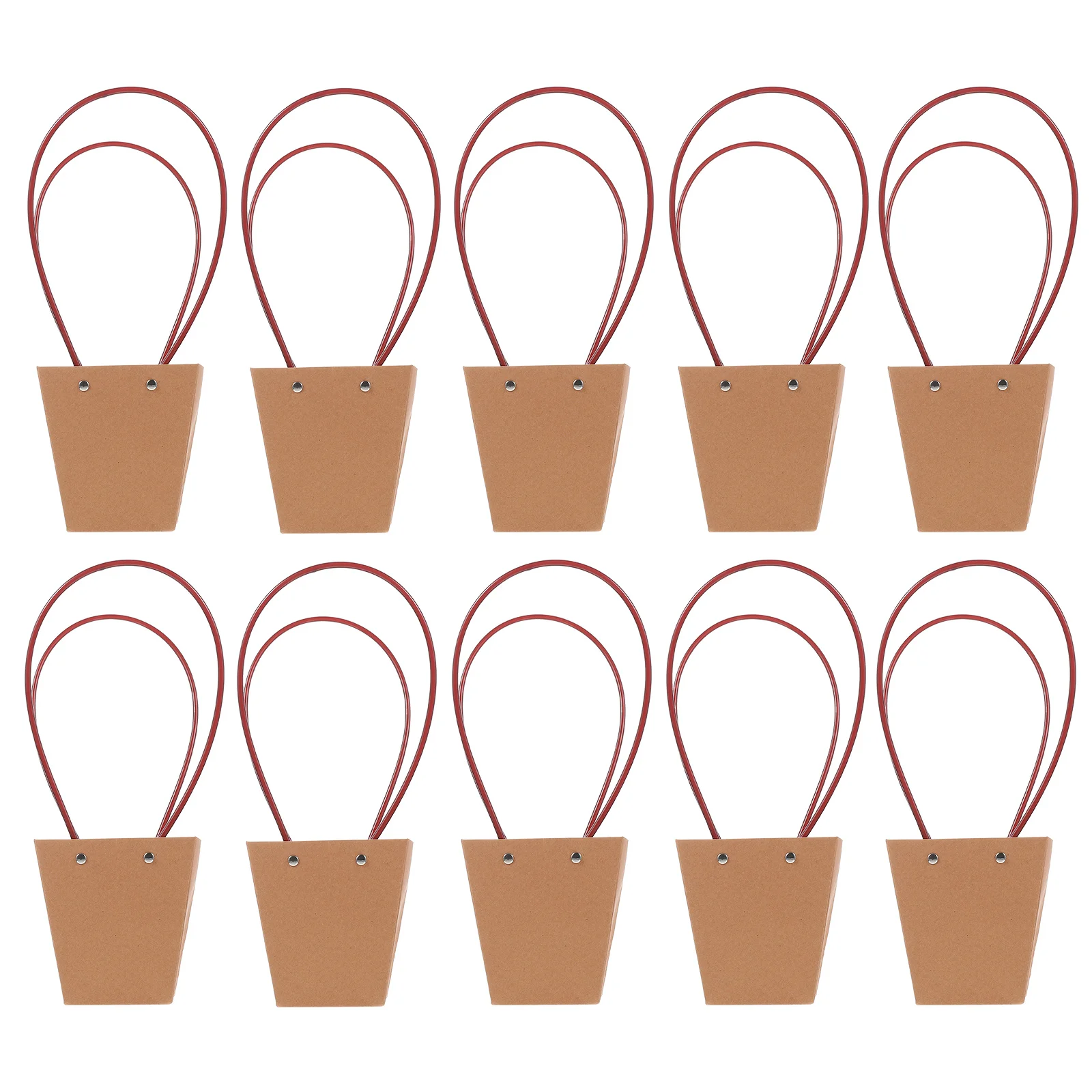 

10pcs Kraft Paper Tote Small Size Durable Thickened Gift Festival Candy Multi Function Decorative Present Bag