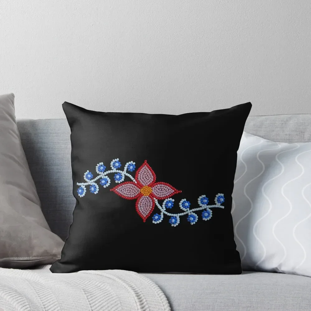 Beaded Flower and Blueberries Throw Pillow Plaid Sofa Cushions For Decorative Sofa pillow