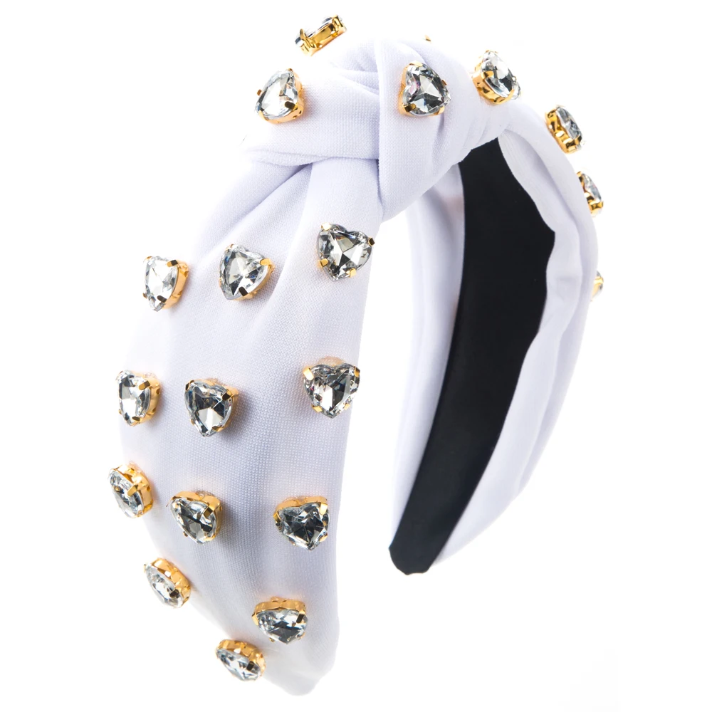 Fashionable New Hairband, Women's Wide Edge Knot, Korean Version Rhine Stone Band, Trendy Love Accessories, Hair Accessories