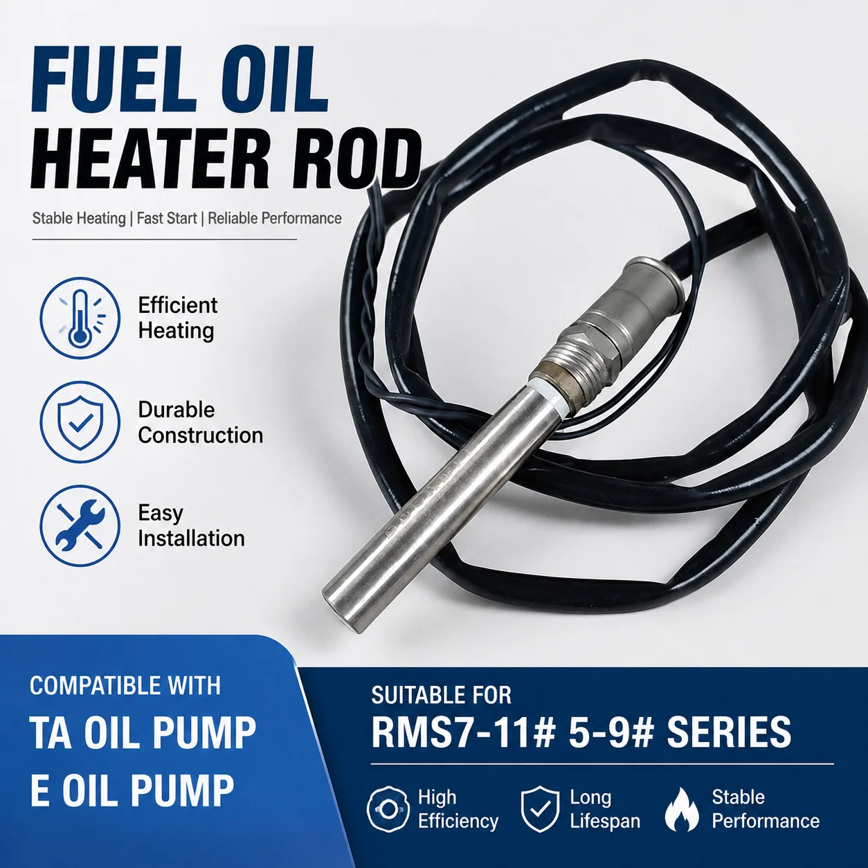 High Insulation Heating Element Fit Weishaupt RMS5-9# RMS7-11# Fuel Combustion Machine Oil Supply System Spare Parts