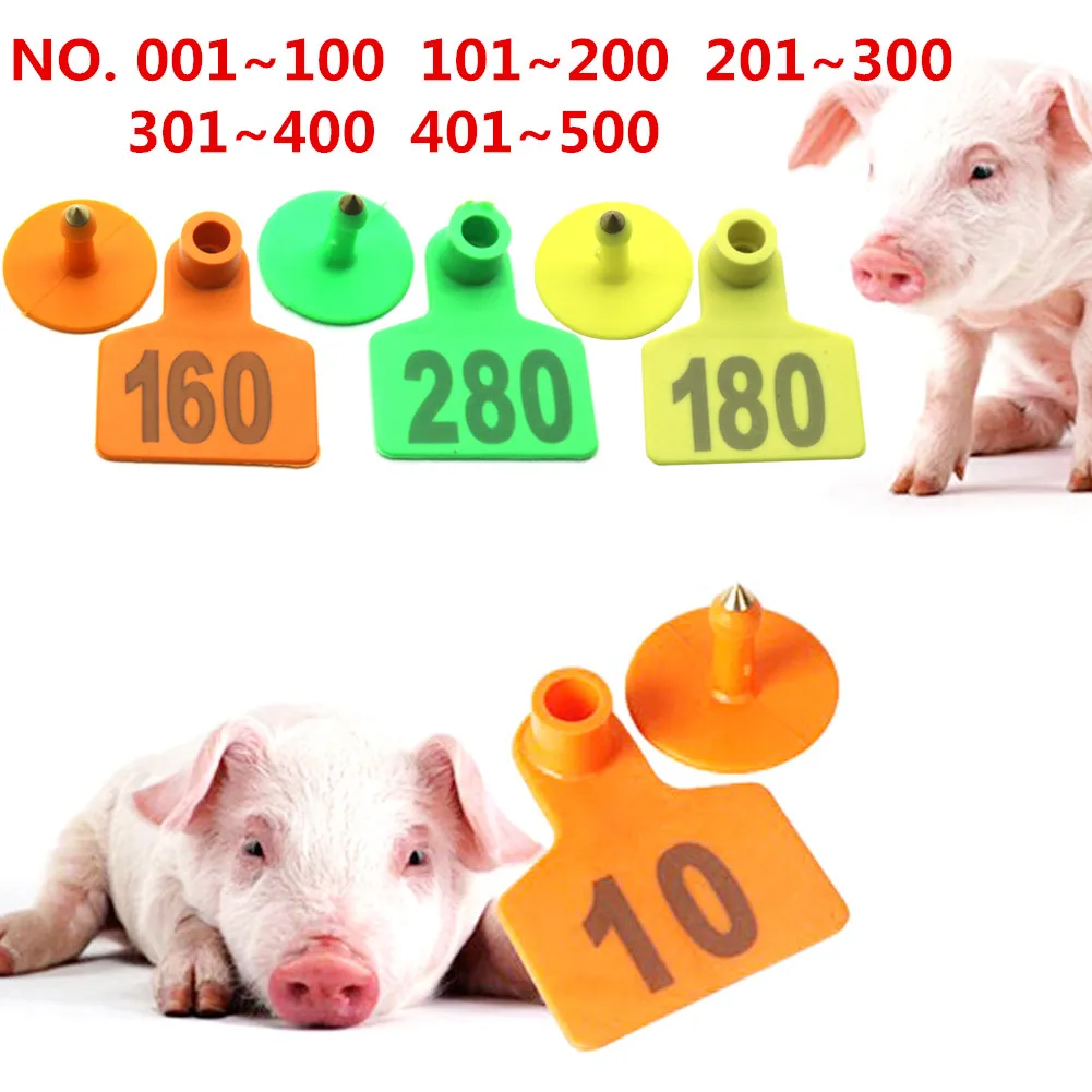500Pcs Cattle Ear Tags 001-500 Lettered Identification Tags For Breeding Farms Cattle Farm Markings Ear Tags Livestock Ear Tags