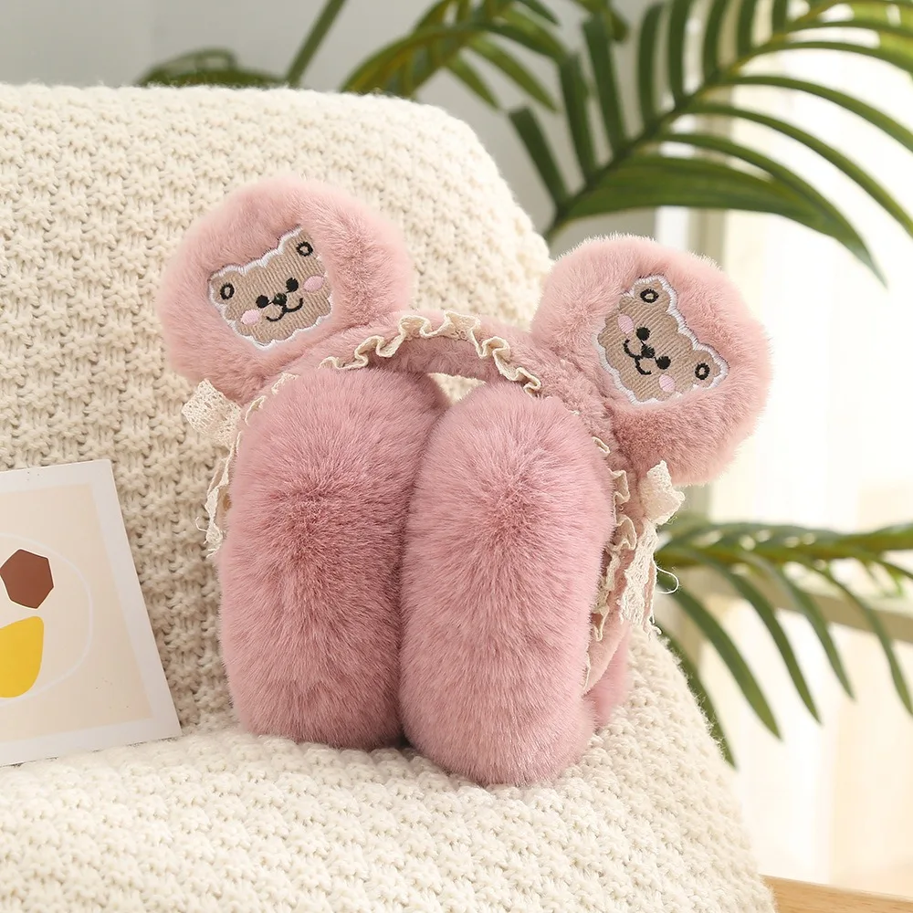 Creative Rabbit Ear Cute Bear Ears Earmuffs Soft Plush Ear Cover Cold Protection Keep Warm Winter Earflaps Outdoor