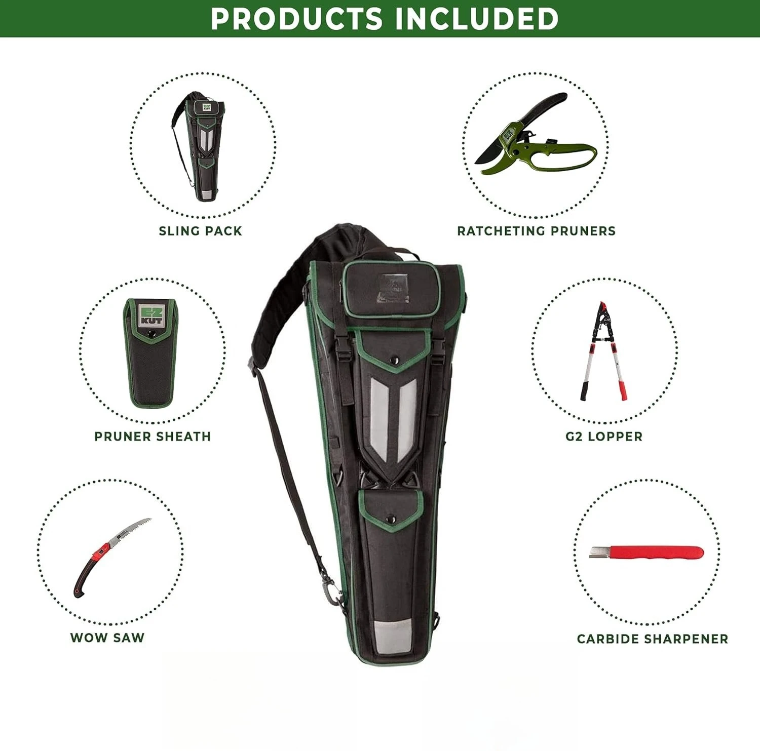 

Packed Gardening Tools -G2 Fully Loaded Sling Pak- Garden Tool Organizer Pruning Shears for Gardening- Loppers & Pruners