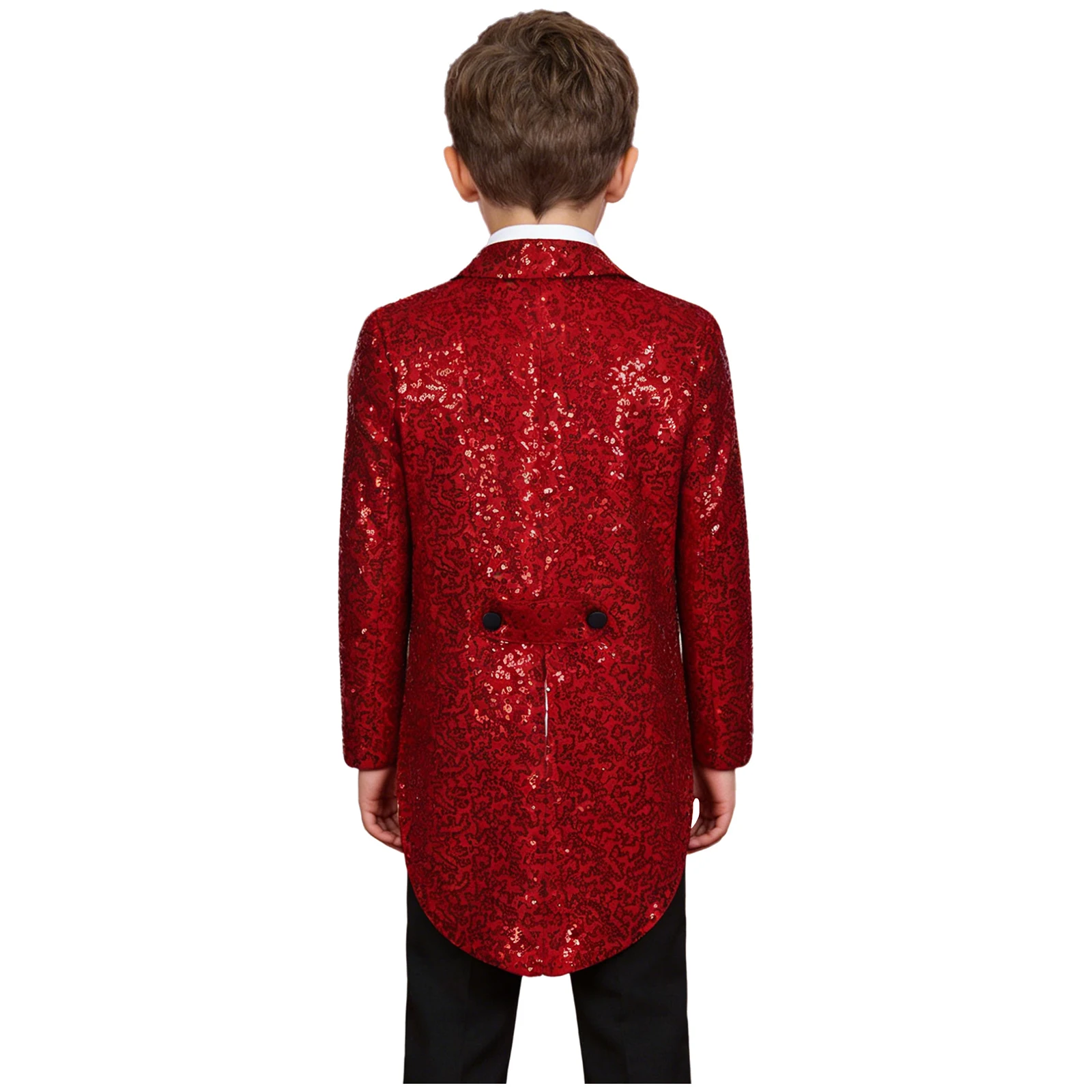 Kids Sequin Satin Blazer for Performances - close-up view