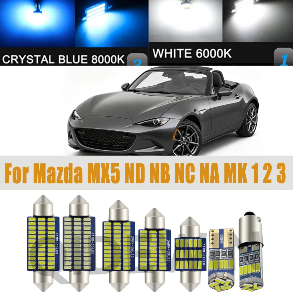 Car LED Interior Light For Mazda MX5 MX 5 ND NB NC NA Miata MK 1 2 3 1990-2016 2017 2019 2020 Car Accessories Canbus Indoor Lamp