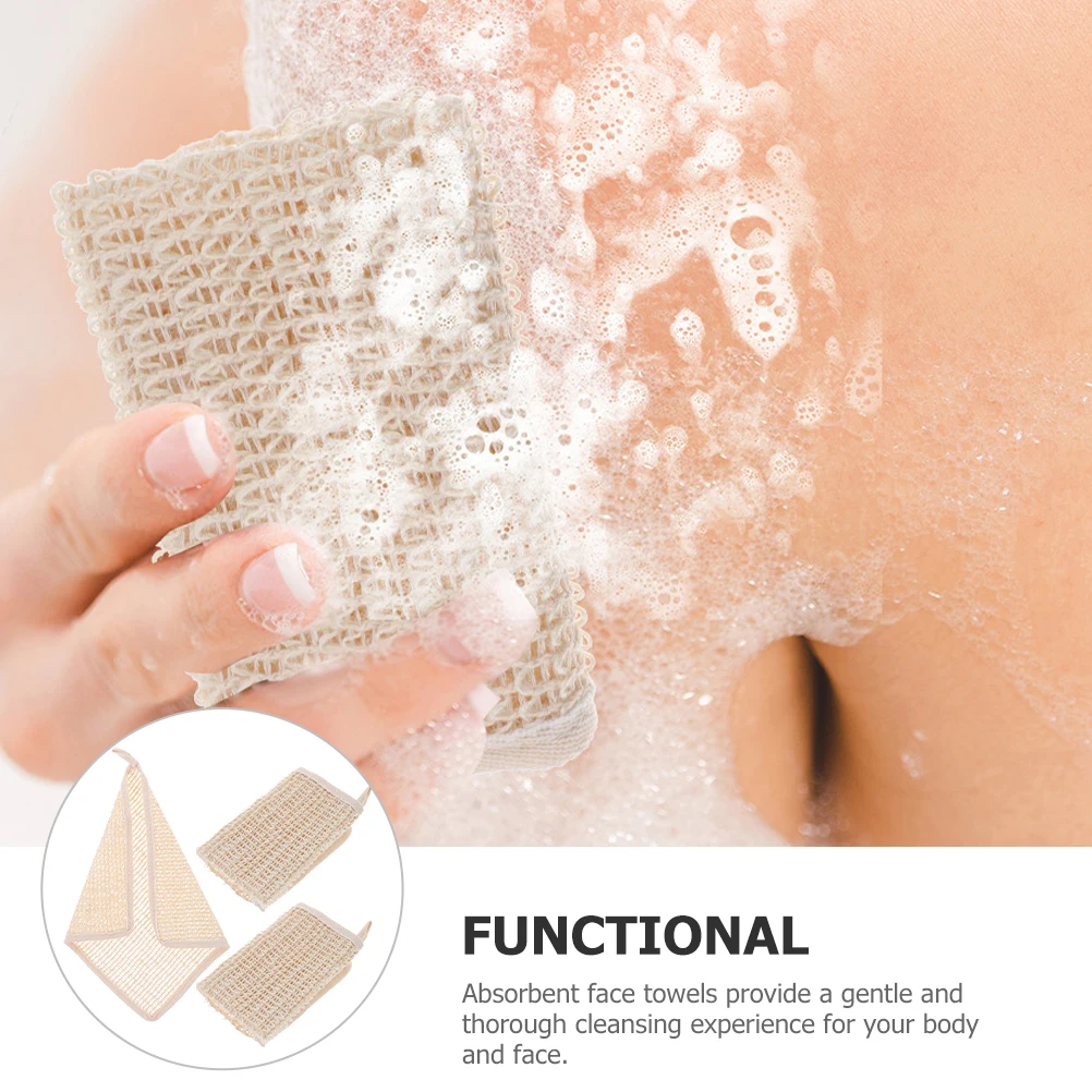 

Lightweight Cotton Ramie Washcloths Face Towels Multi Functional Bath Cloths For Women Men Family 3pcs