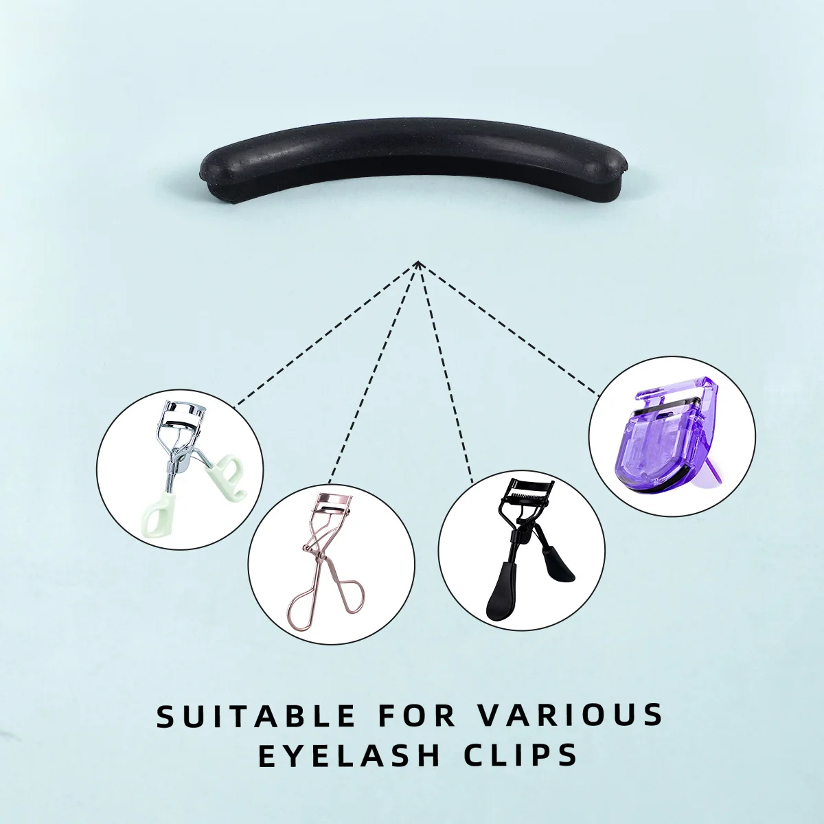 Pestañas con 5 almohadillas de silicona, 1 peine para cejas y pestañas de doble punta, 1 peine de acero para pestañas, 1 pinzas para pestañas y 3 peines en espiral