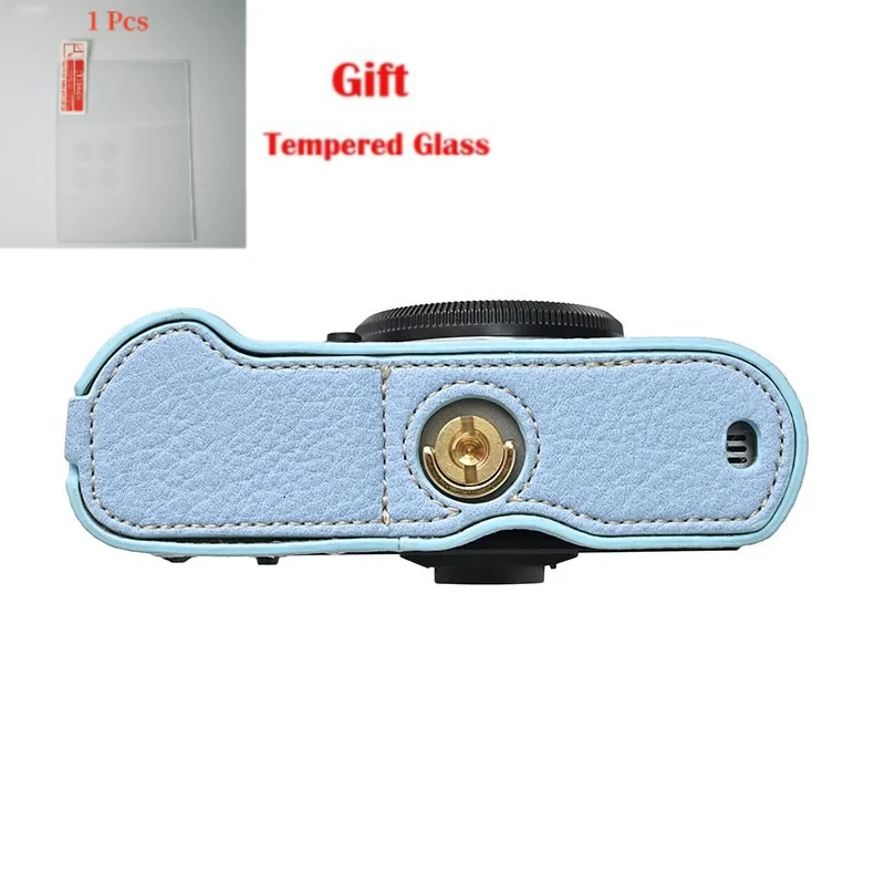 

Leather case leather bag For Fujifilm XT50 PU Leather Fujifilm XT50 Camera Case Bag Half Body Cover + free tempered film