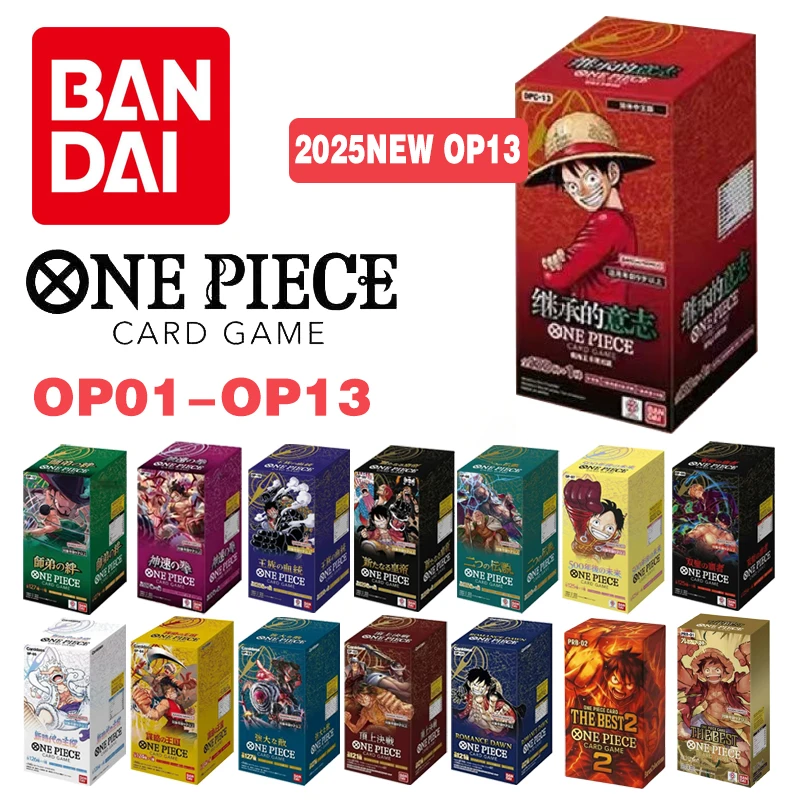 

Newest Bandai Original Anime Booster Box One Piece OP09 OP10 OP11 OP12 Junior Brother's Restraint Tcg Collection Card Toy Gift