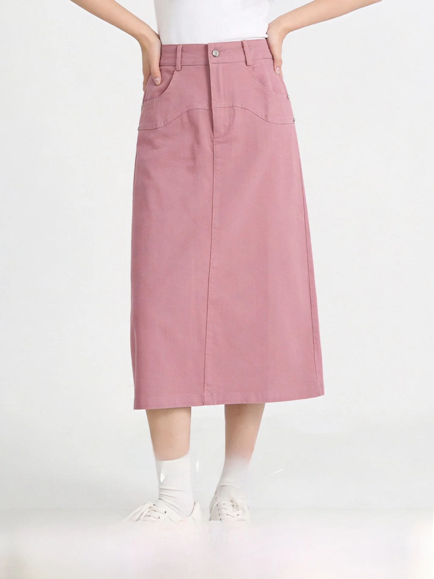 

Джинсовая юбка А-силуэта с высокой талией, эластичная, больших размеров, удобная, летняя, стройнящая, миди, для повседневной носки, для фигуры типа «груша»