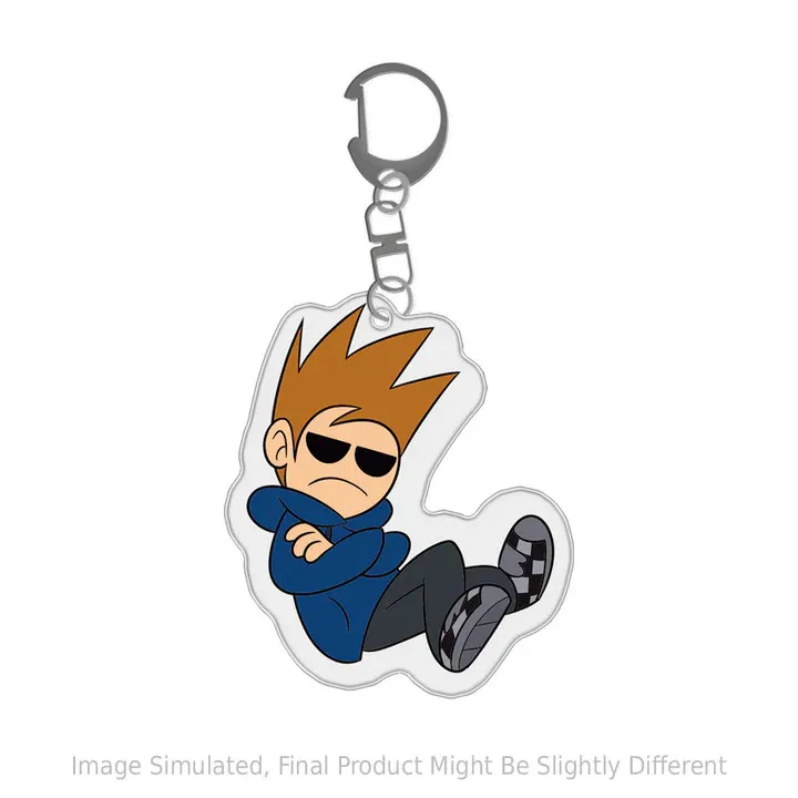 Matt Anime KeyChain women Eddsworld 3 Pack key chain for men key ring acrylic car keyring party Pendant Japan Cos Girls Gift