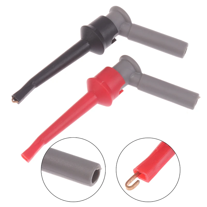 1/2Pcs Test Hook Clips With Inner Spring With 4MM Socket Hole Copper Mini Grabber For Multimeter Test Lead DIY Tools Accessories