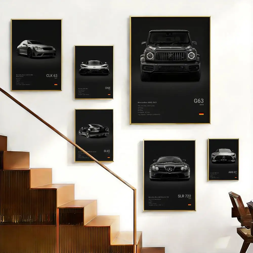 Luxury Brand M-Mercedes-BenzS Poster HD Self-Adhesive No Residue After Removal Ideal for All Kinds of Wall Decor