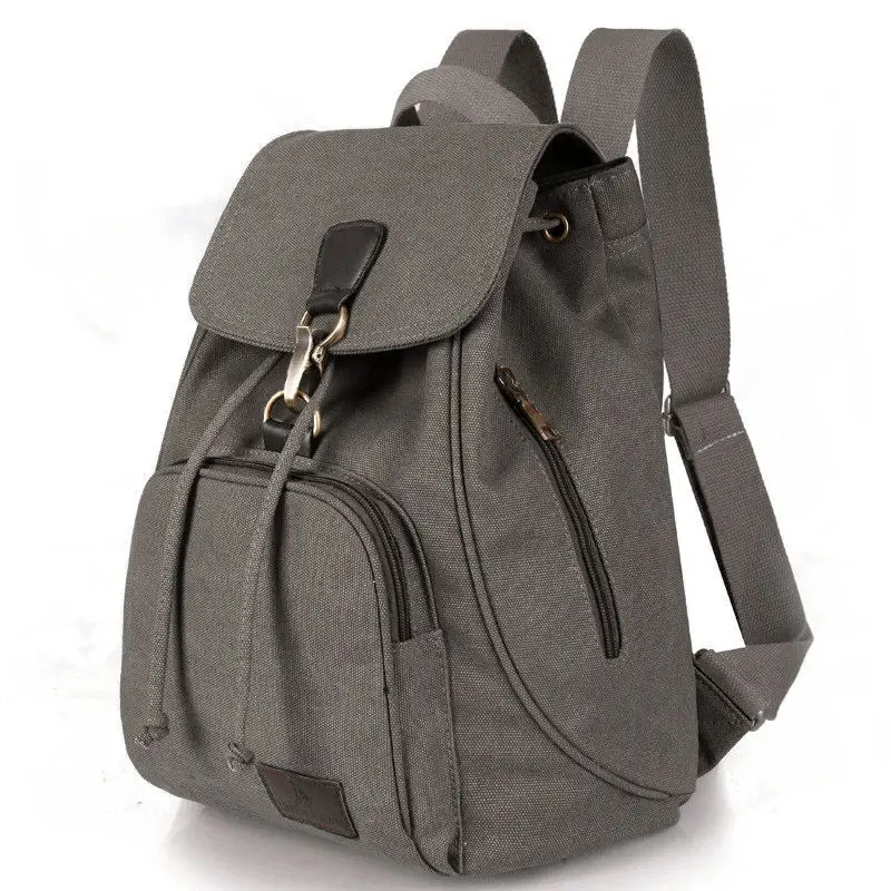 Women Backpack Fashion All-Match Canvas Lady Business Travel Leisure Canvas Bag Girl Large-Capacity Casual Anti-Theft Schoolbag