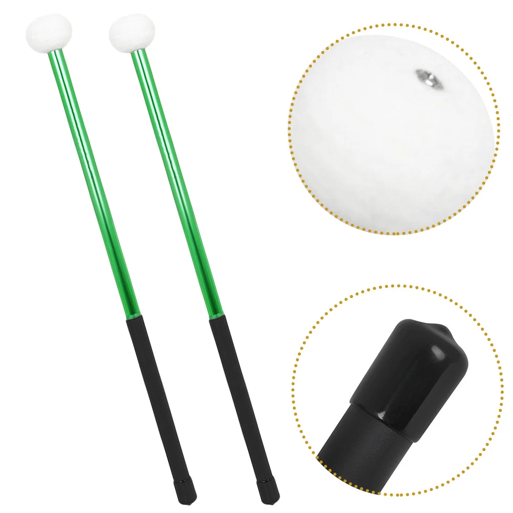 

2Pcs Aluminum Alloy Bass Drum Mallets Felt Head Drumsticks Percussion Drumsticks Replacement Music Instrument Drum Parts
