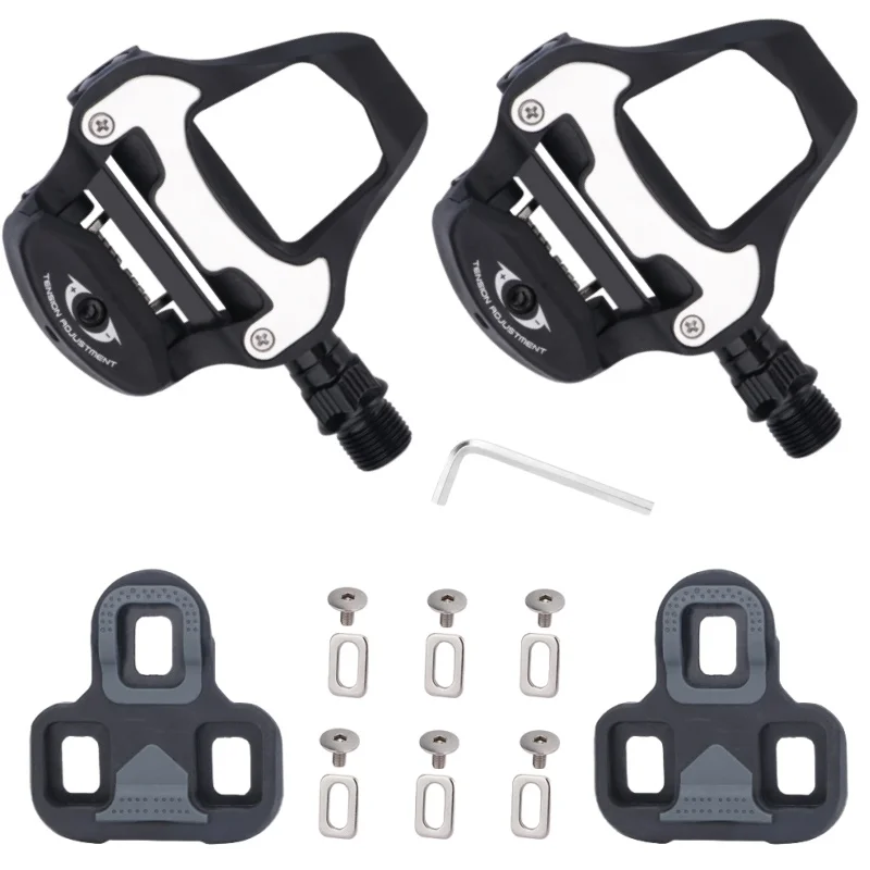 

Nylon Bicycle Pedals Clipless Black with Cleats Sealed Bearings Wide 14mm Axis Plastic Pedal for Road Bike Pedals Cycling Parts