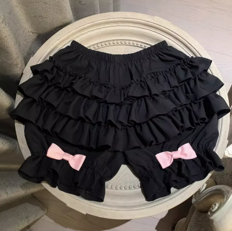 

Cotton Tiered Pumpkin Short Pants Girl Vintage Jk Bloomers Victorian Gothic Sweet Bow Ruffles Lolita Safety Shorts Women Clothes