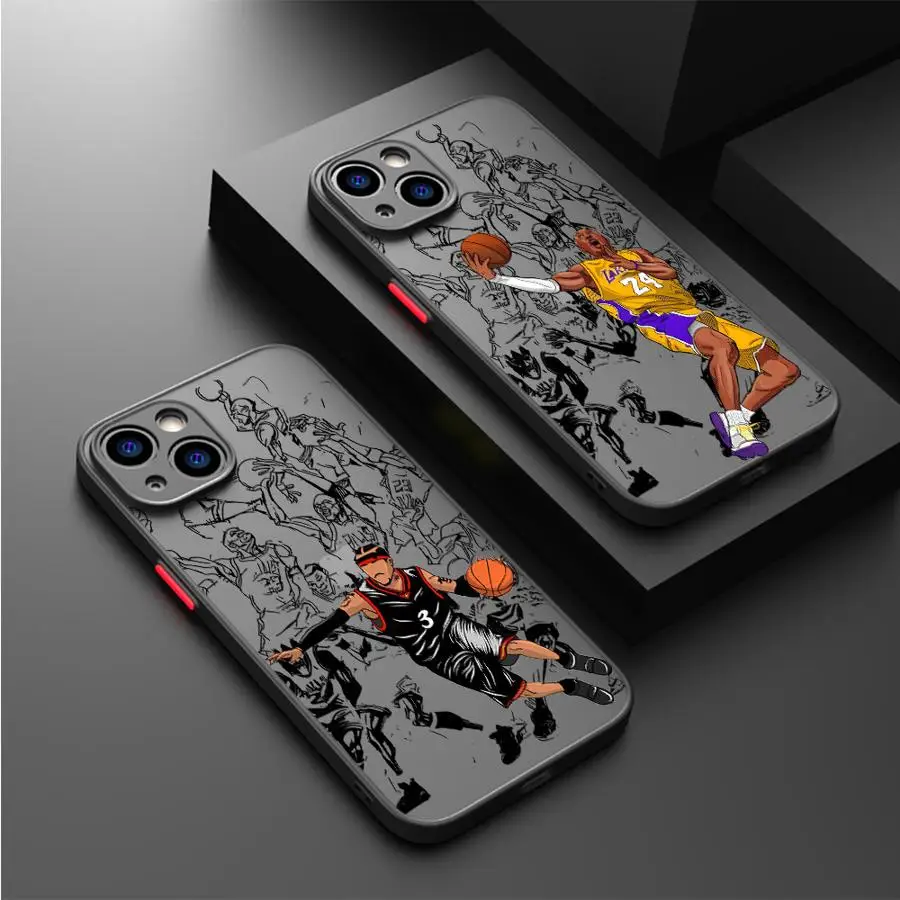 Cute Basketball Star Phone Case for iPhone 15 16 Pro Max 14 Plus 11 12 13 Pro Max SE 7 14 8 Pro XR XS X 15Pro 12 Mini