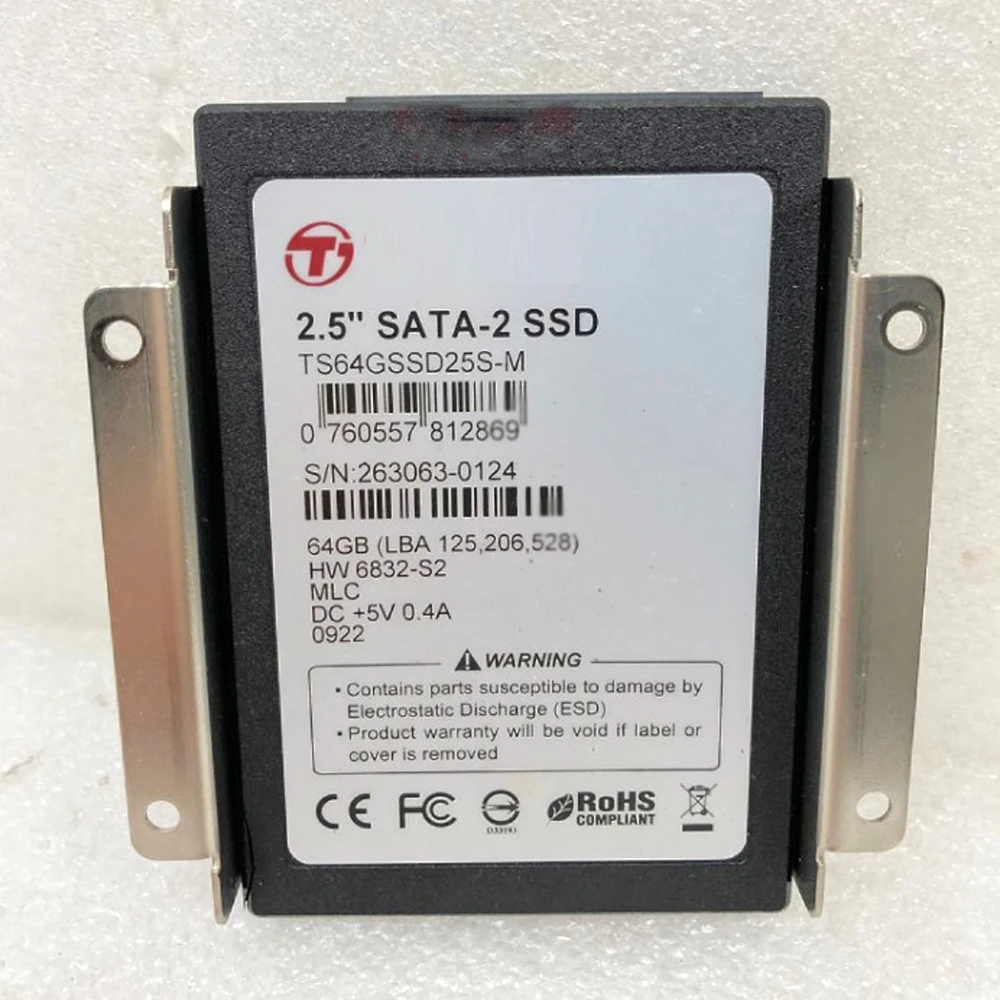 TS64GSSD25S-M voor transcend 263063-0124 SATA-2 ssd 64gb 2.5 "industriële medische solid state drive werkt perfect snel schip