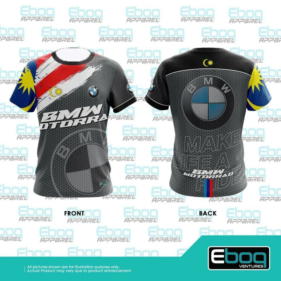 

New Summer Men's BMW Motorcycle Racing Suit, Fashionable 3D Printed Outdoor Sports Bicycle Quick-drying Breathable T-shirt