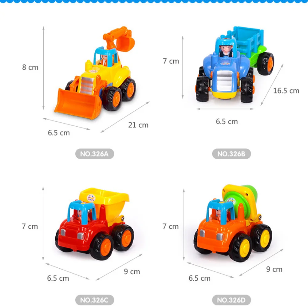 Friction Powered Toy Car Engineering Vehicle Toy Early Educational Toy for Baby Toddler Children - Tractor/ / Dumper/ C