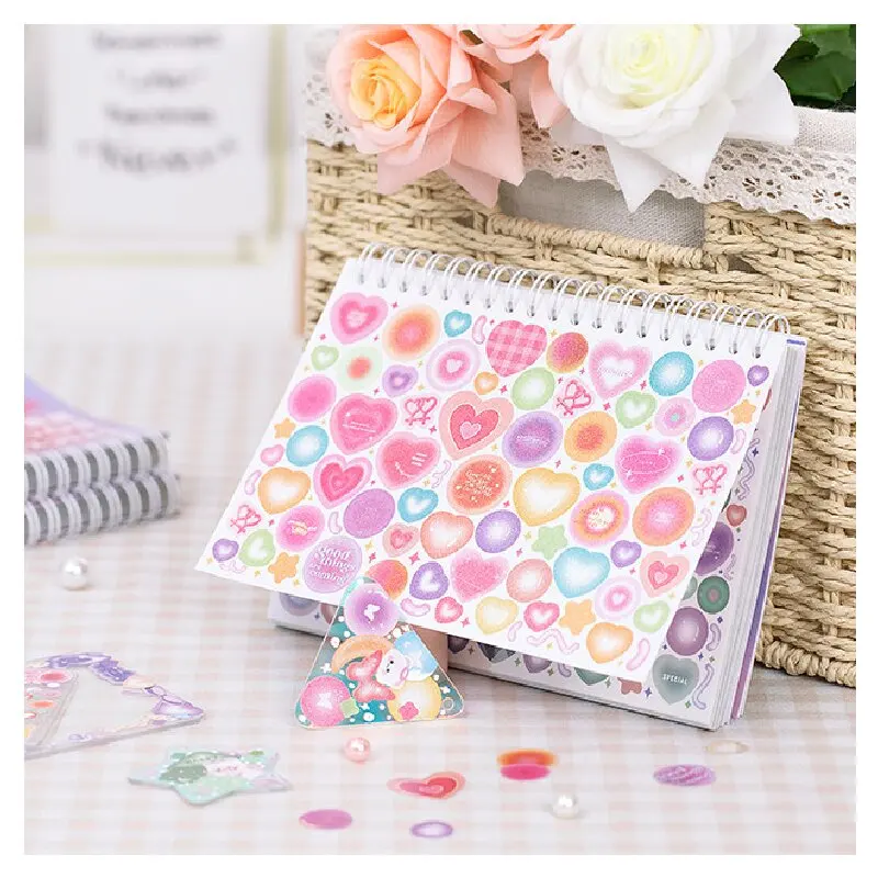 Mr. Paper 1 Style 50pcs/Book Copperplate Paper Coil Sticker Book Cartoon Pattern DIY Handbook Guka Decoration Material Collage