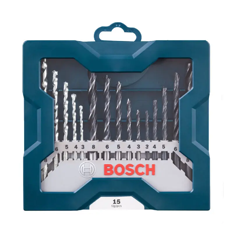 Bosch Electric Drill Bits Mixed Kit 15Pcs 3/4/5/6/8mm Drill Set for Wood/metal/stone Woodworking Drill Accessories Hole Punch