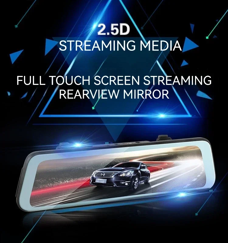 Driving Recorder Streaming Full-screen Dual Recording High-definition Night Vision Reversing Image 24-hour Parking Monitoring