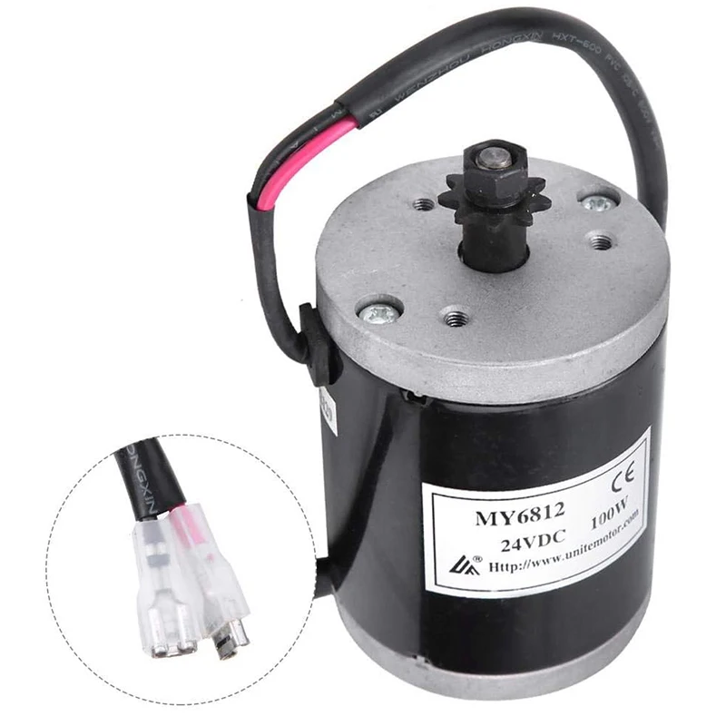 MY6812 150w 120W 100W DC Motor 12V/24V Electric Brushed Motor High Speed Small Brush Motor with Belt Pulley image 5