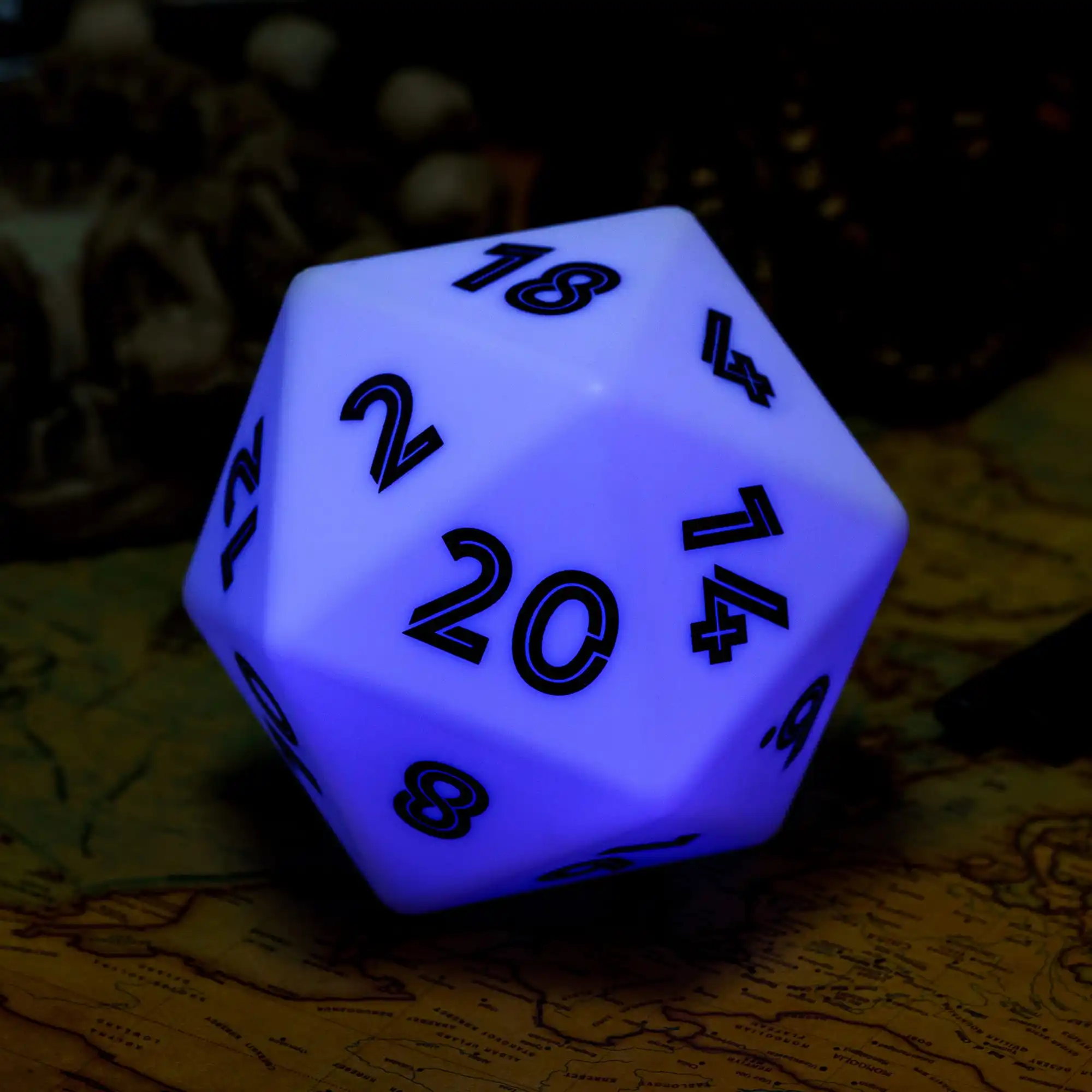 نرد متعدد السطوح D20 للعب الأدوار ، USB قابل لإعادة الشحن ، عملاق ، 20 جانب ، مصباح LED ، D & D ، بار ، حانة ، نادي ، ألعاب حفلات ، هدية ، 86