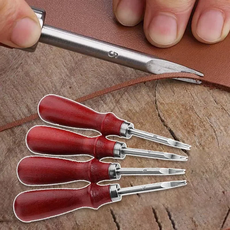 Leder Common Edge Beveler Skiving Craft Keen Edge Schneidwerkzeug zum Abschrägen von V-förmigen Klinge mit abgerundeter Mitte und zum Aufnehmen der Kante – Detail 5