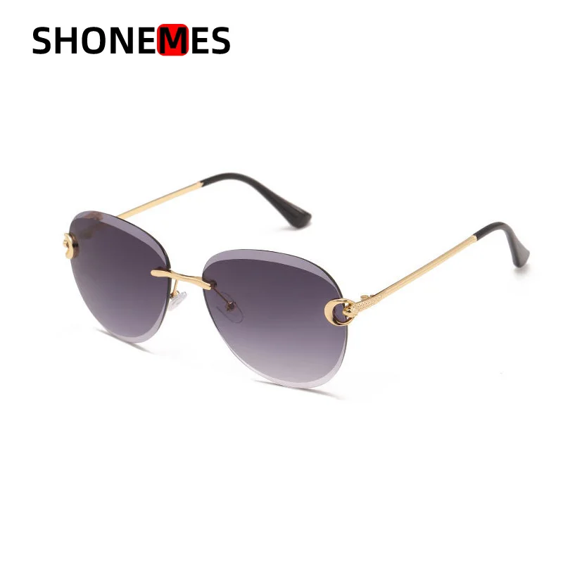 Shonemes Rimless Sunglasses Stylish Pilot Shades Trim Big Frame Outdoor UV400 Sun Glasses for Men Women