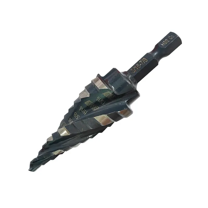 1PC British M35 High-speed Steel 3/16-7/8 Hexagonal Handle Black and White Step Drill Bit Metal Hole Opener Pagoda Drill Tool
