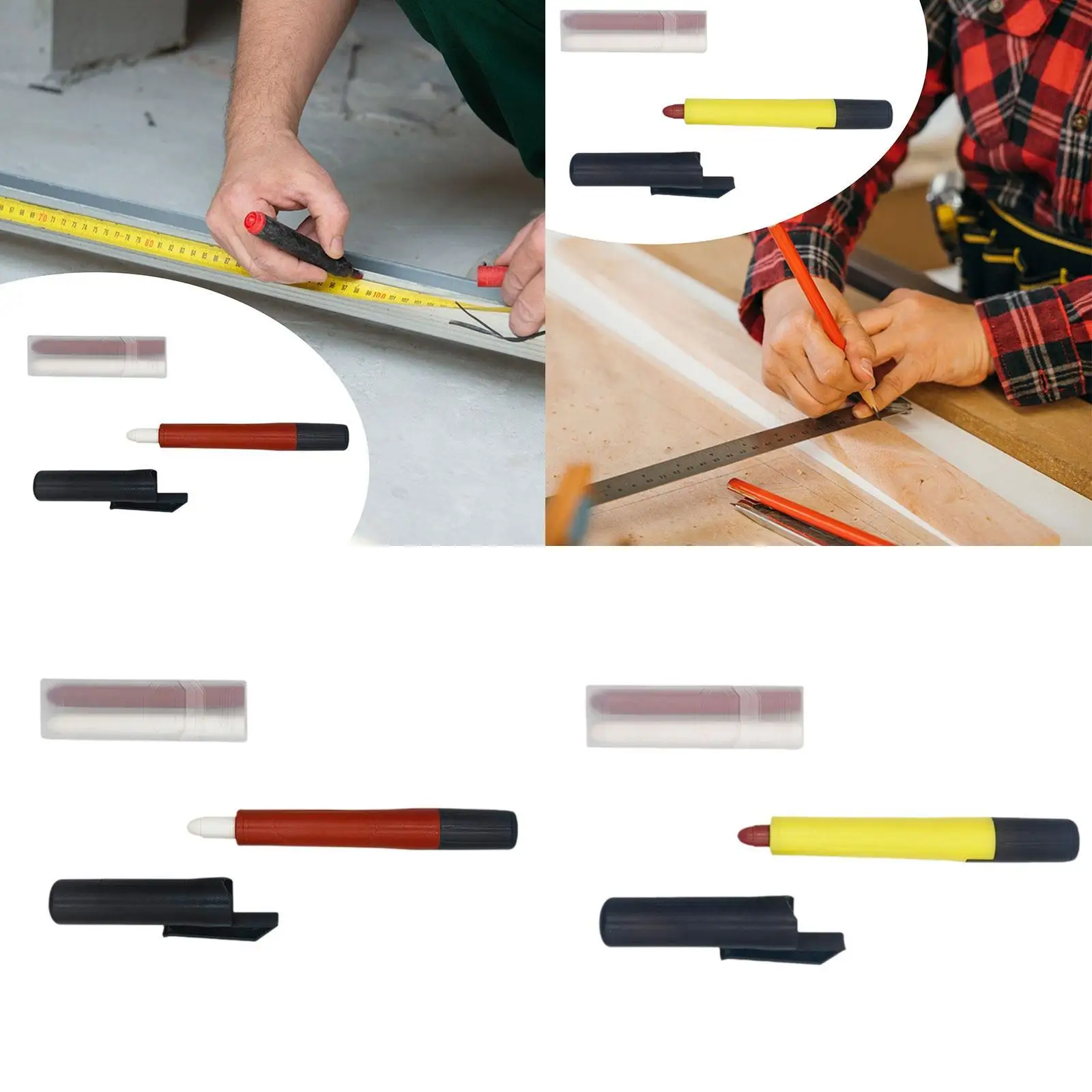 Carpenter Marker Pen Multifunctional Easy to Use Unique Scribing Marking Woodworker Pen for Drill Hole Metal Rock Clay Drafting