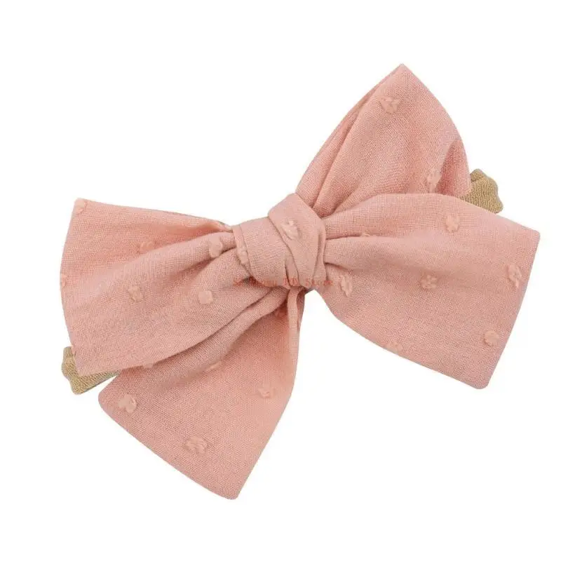 

96GC Solid Color Baby Headband with Bowknot Charm for Infants 0 to 2 Year Fashionable Newborns Headdress Hair Ornament