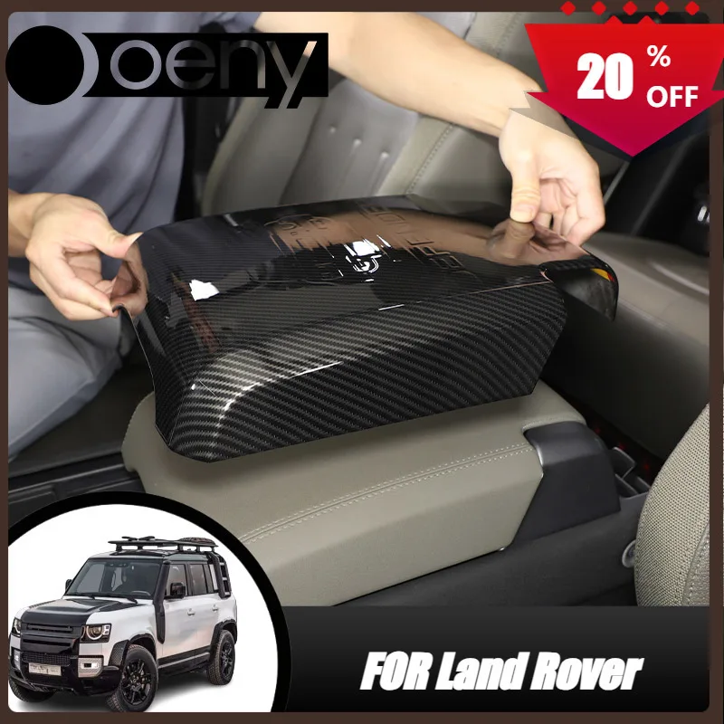 

Fit For Land Rover Defender 110 2020-2024 ABS Carbon fiber Car Inner Armrest Box Storage Box Decorative Cover Trim Car Accessori