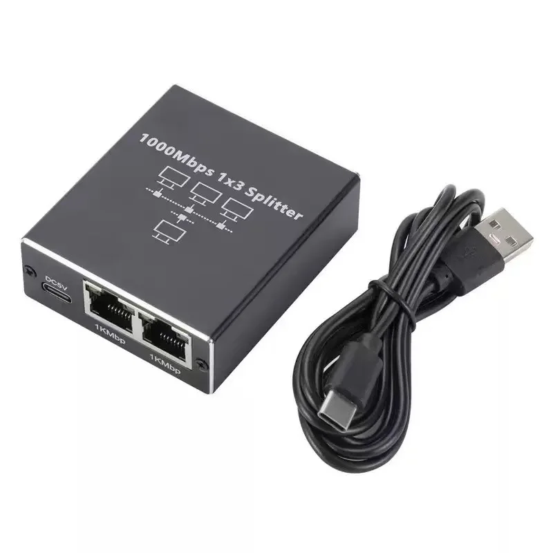 1000 Mbps Network Splitter 1 to 2, Broadband Router Network Switch Adapter, 1 to 4 Ethernet Port Expander