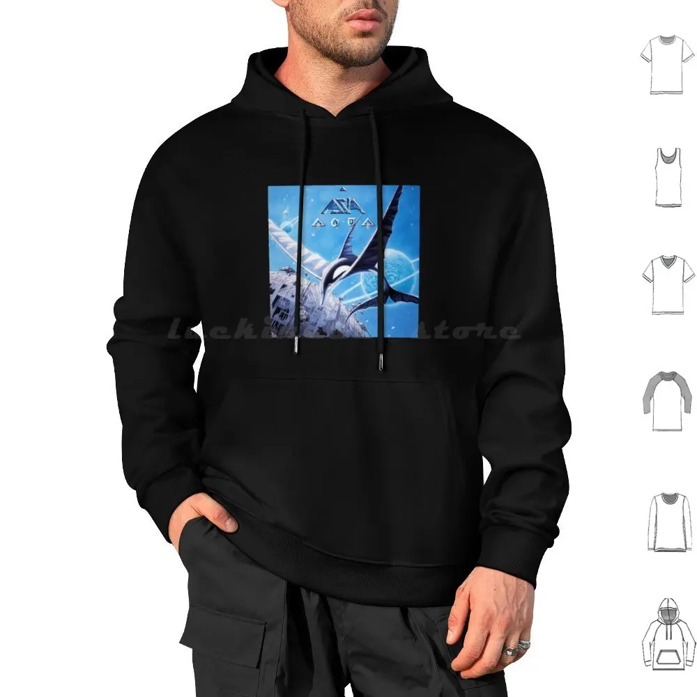 Asia Aqua Sudaderas con capucha de manga larga Asia Alpha Aqua Aria Astra Gravitas ahora Asia Fundas de álbum Asia Tour Asia Logo Asia Asia