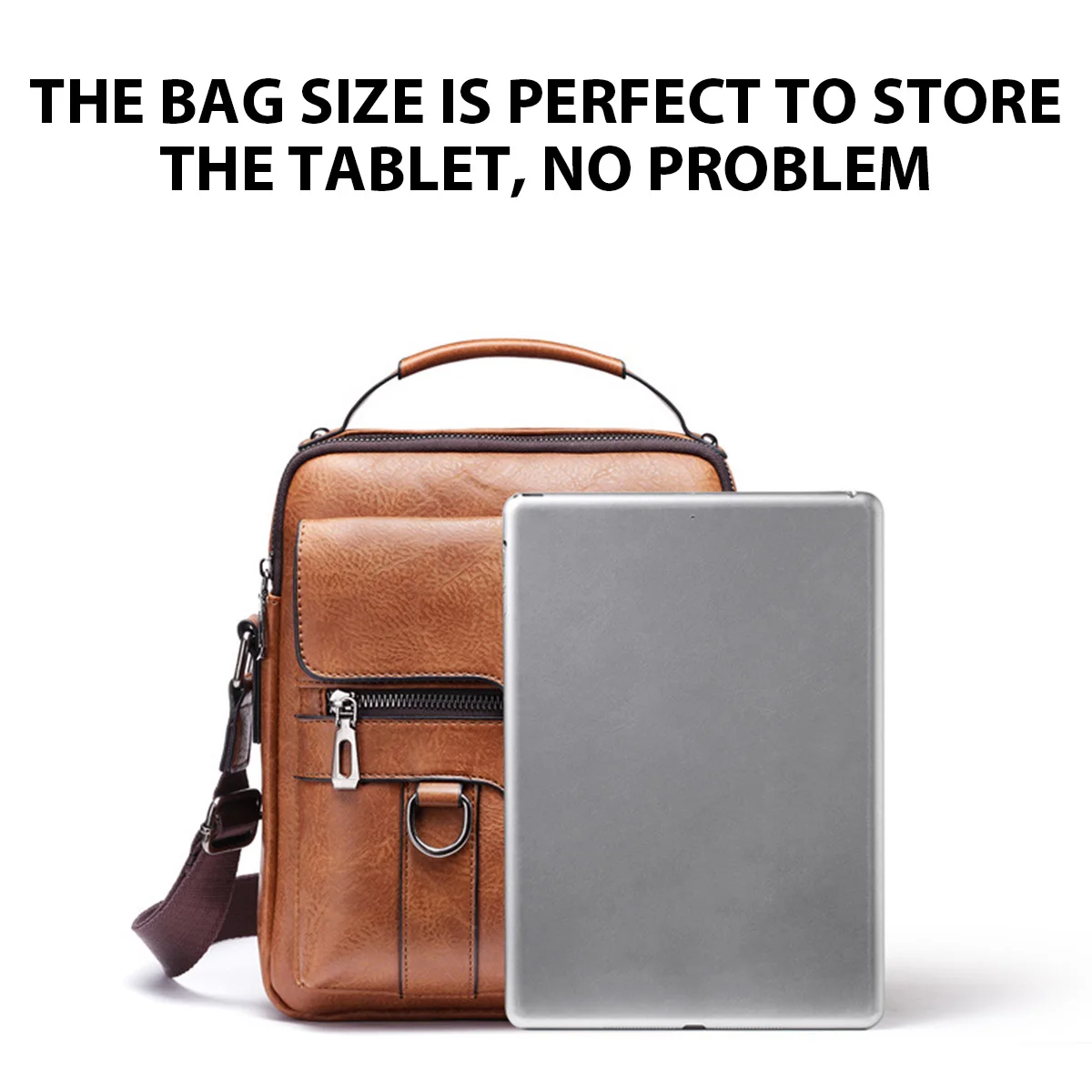 Brand Men Shoulder Bag for 9.7" ipad Men PU Leather Flaps Men's Crossbody Bags Business Flap Male Solid Messenger Bag Travel Bag