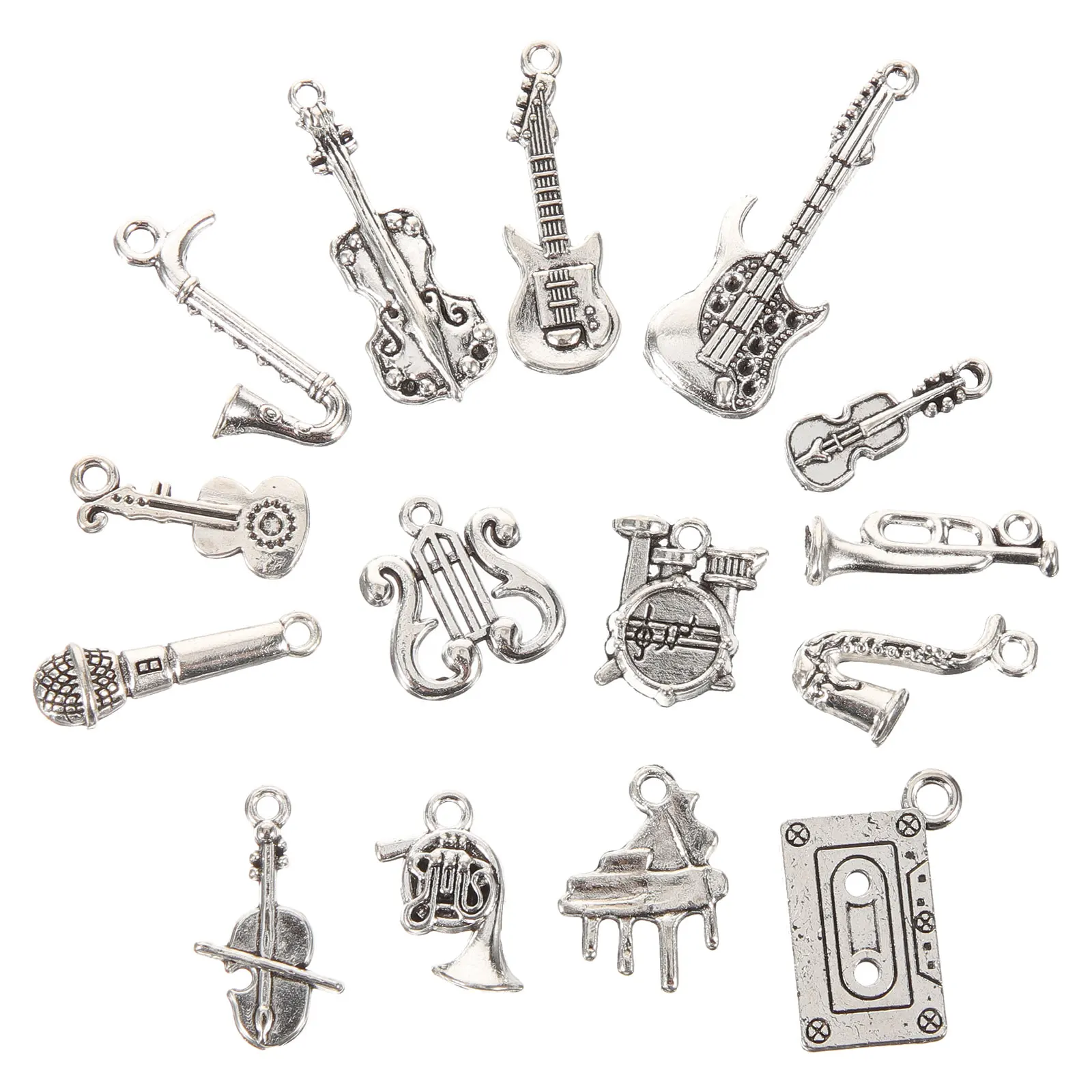

15pcs Note Musical Pendants Necklace Musical Instrument Accessories Pendant Charm DIY Jewelry Making Material Vintage