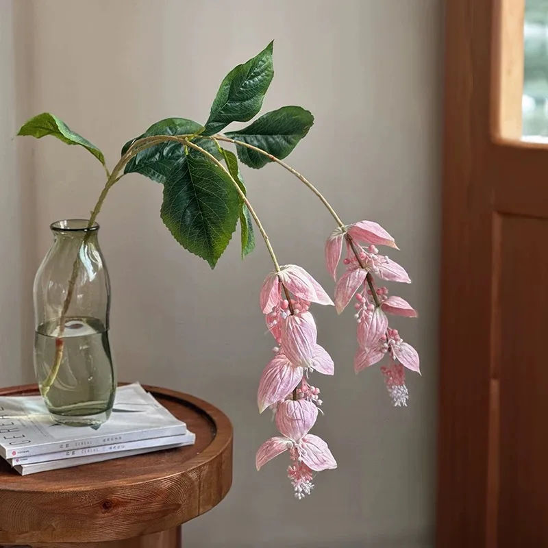 43 Zoll große, rosafarbene chinesische Puppenpflanze, künstliche Blumen, tropische Medinilla Magnifica, künstliche Blumen für Zuhause, Party, Geschäft, Hochzeitsdekoration – Detail 7
