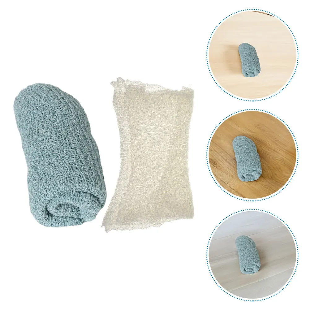 

2pcs Baby Wrap for Newborn Photoshoots Knitted Photography Blanket Unisex Swaddle Wrap Breathable Baby Photography