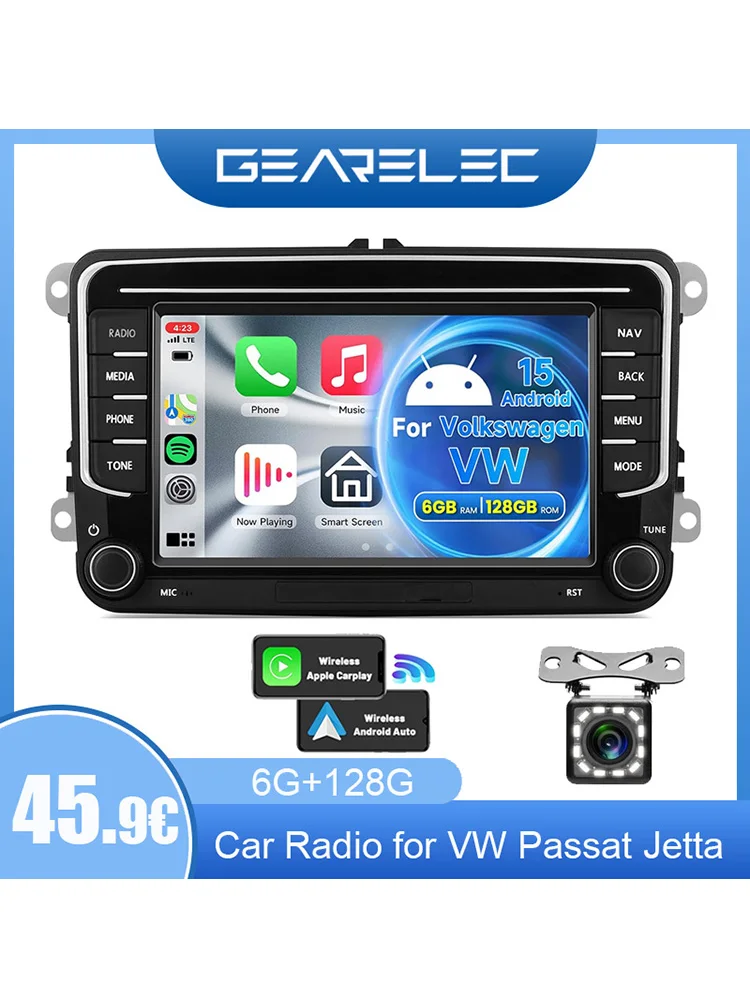 8-Core Autoradio Carplay Android Auto voor VW Volkswagen Jetta Passat Golf Polo Kever 7 "Auto stereo GPS Auto Multimedia Speler - afbeelding 2