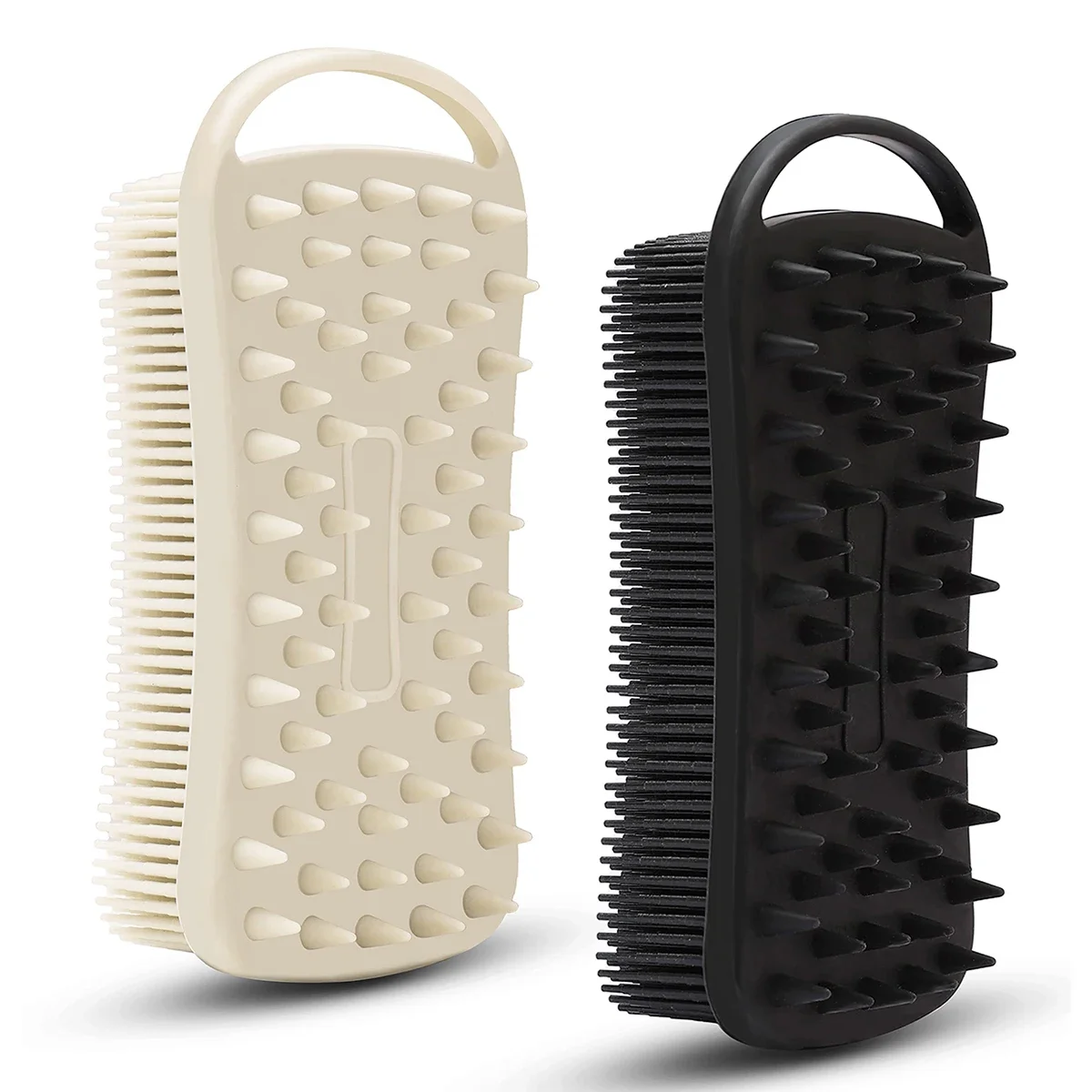 

2 In 1 Silicone Shower Brush Scrubber Soft Scalp Massager Shampoo Brush Double-Sided Body Brush Foam Skin Clean Tool